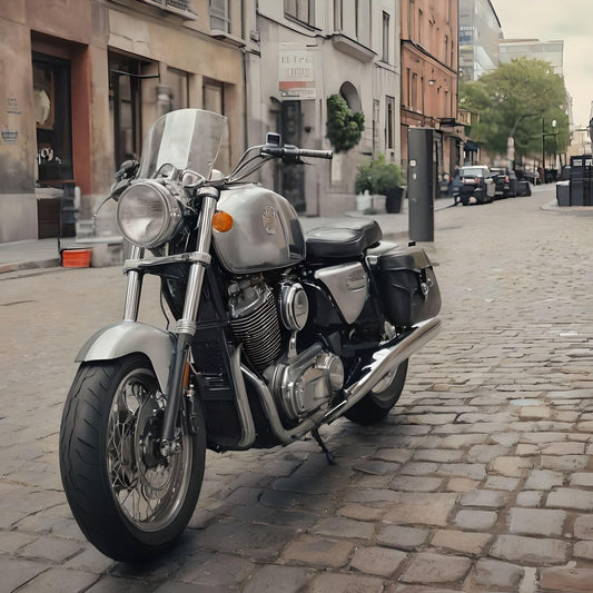 Motorcycle Passing By In The City