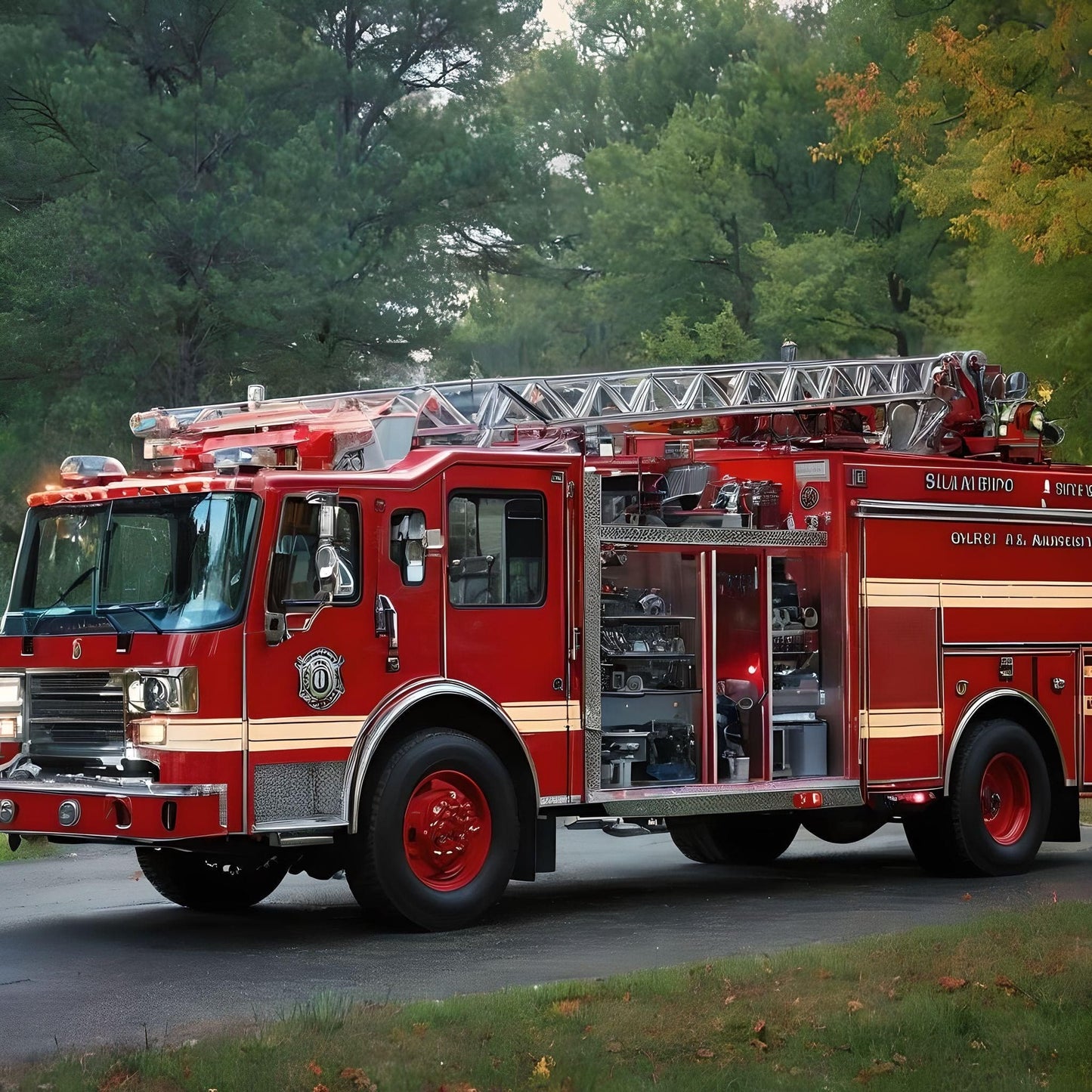 Fire Truck Passing By with Sirens Approaching